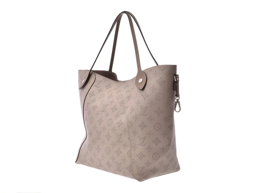 Louis Vuitton Leather Galet Clutch Hina Bag Tote Mahina Black